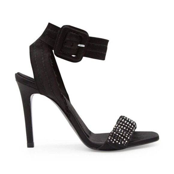 Pedro Garcia Crystal Embellished Satin High Heel Sandal 37.5 New in Box